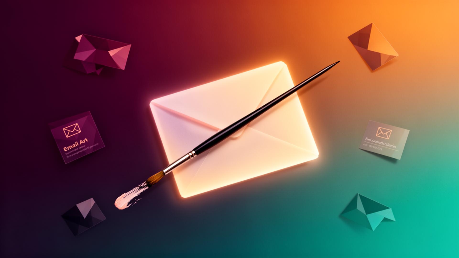EmailArt — envelope and brushstroke composition